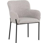 Chaise en Tissu Effet Lin "Vätö" 81cm Beige & Noir
