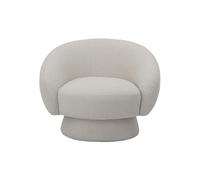 Fauteuil en polyester blanc, uni, dossier bas, mousse 30-35 kg/m3 - Bloomingville, Ted - 82x93x74 cm