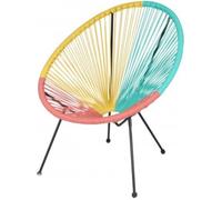 Fauteuil en résine - SUNNYDAYS - Cabana - Multicolore - L 56 x P 72 x H 88 cm - Confort extérieur