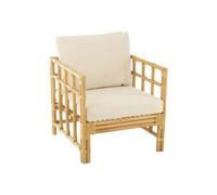 Fauteuil en Rotin & Coussin "Elise" 73cm Naturel Beige G