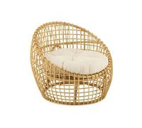 Fauteuil en Rotin & Coussin "Lise" 84cm Naturel