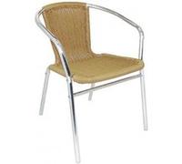 Fauteuil en rotin et aluminium empilable Bolero - x 4 Rotin G