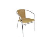 Bolero Fauteuil empilable en rotin et aluminium – Lot de 4