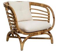 Fauteuil ""Farah"" rotin tissu blanc - Atmosphera createur d'interieur