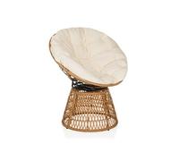 Fauteuil en rotin / Fauteuil pivotant WEAVORA Outdoor beige hjh LIVING Beige G