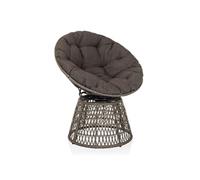 Fauteuil en rotin / Fauteuil pivotant WEAVORA Outdoor gris hjh LIVING Gris G