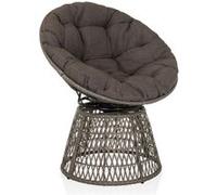 Fauteuil en rotin / Fauteuil pivotant WEAVORA Outdoor gris hjh LIVING Gris G