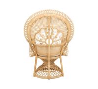 Fauteuil en rotin naturel et coussin blanc - eloa