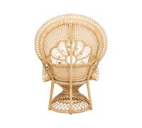 Fauteuil en rotin naturel et coussin blanc - eloa