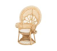 Fauteuil en rotin naturel et coussin blanc - Eloa - Rendez-Vous Déco