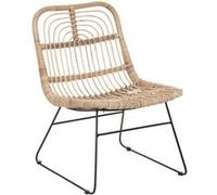 Fauteuil en rotin Parsa pieds métal Atmosphera Naturel et noir G