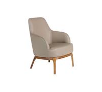Fauteuil en simili cuir et pieds en bois 5043C, 71 x 71 x 90 cm. -