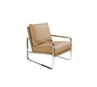 Fauteuil en similicuir et pieds en acier 5046C, 67 x 100 x 89 cm. -