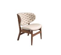 Fauteuil en similicuir sable et noyer