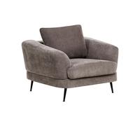 Fauteuil en Tissu avec Accoudoirs et Pieds en Fer Meuble de Salon Taupe Kjaer