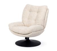 Fauteuil en tissu beige avec piètement noir Magnum - Amadeus