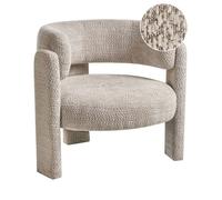 Fauteuil en tissu beige clair BUREA