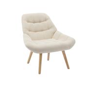Fauteuil en tissu beige LUOSTO