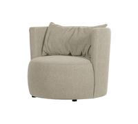 Fauteuil en tissu beige, pivotant, assise ferme, forme ronde - VT wonen, Explore - 96x92x81 cm