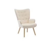 Fauteuil en tissu beige VATELY