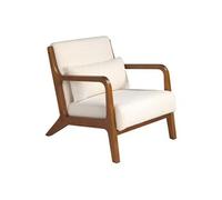 Fauteuil en tissu blanc 5100C, 68 x 86 x 74 cm -