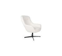 Fauteuil en tissu blanc, pivotant, relax - White Label, Yuki - 85x73x95 cm