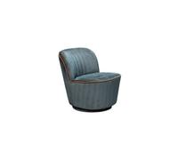 Fauteuil en tissu bleu, uni, pivotant, fixe, style contemporain - Chehoma, Hyde - 66x73x73 cm
