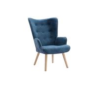 Fauteuil en tissu bleu VATELY
