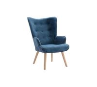 Fauteuil en tissu bleu VATELY