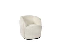 Fauteuil en tissu bouclé blanc, fixe, 1 place, dossier arrondi - Pomax, Porterville - 74x71.5x72 cm