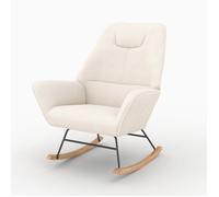 Fauteuil en tissu bouclé blanc - Shaun - Rendez-Vous Déco