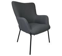 Fauteuil En Tissu Boucle Gris Eira Gris