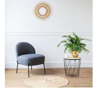 Fauteuil en tissu boucle gris helmi