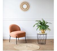 Happy Garden – Fauteuil d'appoint HELMI – tissu bouclé, piétement en métal – rouille