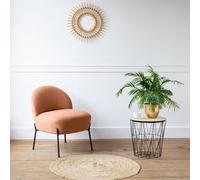 Happy Garden – Fauteuil d'appoint HELMI – tissu bouclé, piétement en métal – rouille