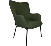 Happy Garden – Fauteuil EIRA – en tissu bouclé – Vert kaki