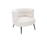 Fauteuil en tissu bouclette blanc CAMEDO