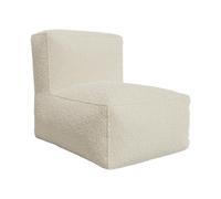 Fauteuil en tissu bouclette blanc cassé NOUMARA