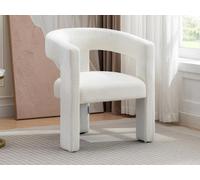 Fauteuil en tissu bouclette blanc FAVINA Blanc