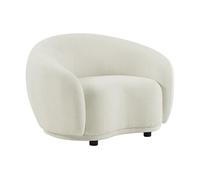 Fauteuil en tissu bouclette blanc ivoire BOVANA de
