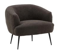 Fauteuil en Tissu Bouclette "Derry" 79cm Gris Foncé