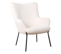 Fauteuil En Tissu Bouclette Écru Eira Beige