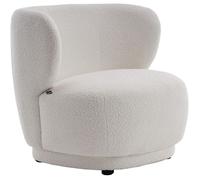 Fauteuil en tissu bouclette écru - Ester