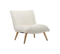 Fauteuil en tissu bouclette effet peau de mouton PEPITA - Blanc