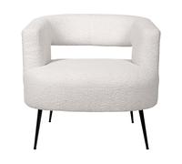 Fauteuil En Tissu Bouclette "Iris" - Blanc Blanc