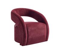 Fauteuil en tissu chenille bordeaux LUCIOTA