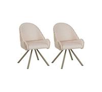 Fauteuil en tissu côtelé Sedia (Lot de 2) crème