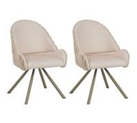 Fauteuil en tissu côtelé Sedia (Lot de 2) crème