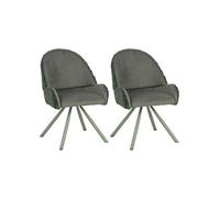 Fauteuil en tissu côtelé Sedia (Lot de 2) vert