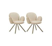 Fauteuil en tissu côtelé Stockholm (Lot de 2) crème